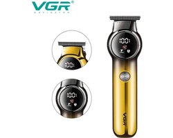 Vgr V-989 Mannen Tondeuse Thuis Digitaal Display Usb Oplaadbare Gradiënt Elektrische Clipper Scheerkop Gravure Trimmer