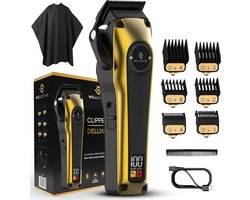 Wellshave Tondeuse Mannen Deluxe - Draadloze Tondeuse Hoofdhaar, Baard & Lichaamshaar - Haartrimmer Mannen - Hair Clipper - Kapper Trimmer - Barber set - Incl. 6 opzetstukken - USB Oplaadbaar