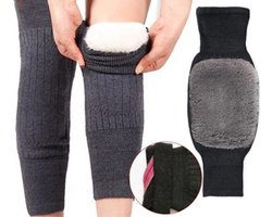 1 Paar Thermische Kniebraces voor Winter - Wollen Beenwarmers voor Vrouwen en Mannen - Ondersteuning bij Gewrichtspijn, Tendinitis en Artritis - Comfortabele Kniebeschermers voor Koude Dagen