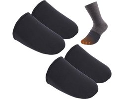 2-Paar Warme teenwarmers - Voetwarmers - Halve teenwarmers voor duiken - IJsbad teenwarmers - Neopreen teenwarmers - Warme teensokken - Maat S - Geschikt voor het verwarmen van voeten, jagen, fietsen en hardlopen - Zwart