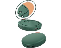 3-in-1 multifunctionele elektrische handwarmer, draagbaar, met spiegel (met vullicht), powerbank 5000 mAh met meerdelige oplaadkabel, nuttig cadeau voor dames