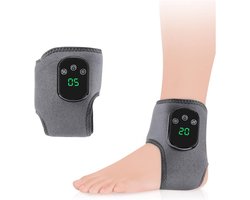 3-in-1 voetmassageapparaat, Verwarmende envelop voor enkels, Verre infraroodwarmtetherapie met 5 snelheden, 3 vibratiemassageintensiteiten, Timer