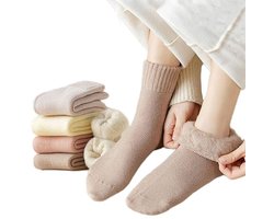 3 paar warme fleece sokken voor dames - wintersokken voor extra comfort