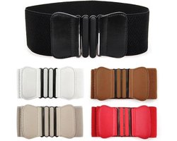 5-delige set damesriemen met brede elastische tailleband en heupriem, kledingdecoratie