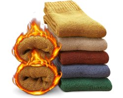 5 Paar Warm Thermisch Sokken voor Dames en Heren - Dikke, Zachte Ademende Wintersokken EU 35-42 - Diverse Kleuren