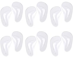 6 paar boogsteunkussens voor voetboogsteunen - zelfklevend - zachte gel - mannen vrouwen - transparant