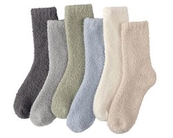 6 paar zachte en warme knuffelsokken voor dames - Ideaal als slaapsokken en bedsokken