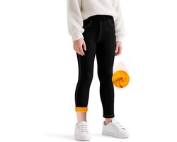Allecto plus - Meisjes Thermoleggings in Jeanslook met Fleece Voering - Warme Winterbroeken voor Kinderen - Met Zakken - Jeggings - Thermo Winterleggings - 4-11 jaar - Maat 104-146