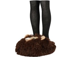 Apollo Grote voetenwarmer slof - aap - bruin - one size - 30 x 27 cm - polyester - dierensloffen