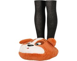 Apollo Grote voetenwarmer slof - hond - bruin - one size - 30 x 27 cm - polyester - dierensloffen