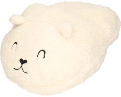 Apollo Voetenwarmer pantoffel / slof - ijsbeer - wit - one size - 30 x 27 cm - dierensloffen