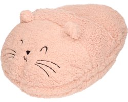 Apollo Voetenwarmer pantoffel / slof - muis - oud roze - one size - 30 x 27 cm - dierensloffen