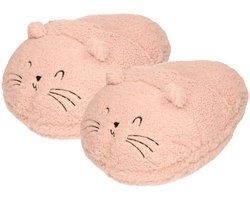 Apollo Voetenwarmer pantoffel / slof - muisje - lichtroze - kinderen - 30 x 27 cm - dierensloffen