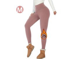 Bovista Gevoerde Panty - Legging - Hoge Taille - Winter Panty - Fleece panty - Thermo Panty - Warme Panty - Elastisch - Roze Maat M