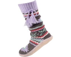 Comfortabele Antislip Pantoffelsokken voor Dames - Warme Huissokken met Rubberen Zool