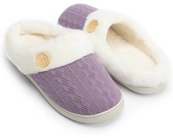 Comfortabele Dames Pantoffels met Traagschuim en Wollen Voering - Warm en Antislip