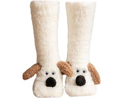 Comfortabele, dikke en antislip pantoffelsokken van koraalfleece, damesmaten 5-10 - schattige pluche puppysokken gemaakt van zacht, pluizig en warm materiaal, perfect voor de winter, comfortabel voor binnenvloeren, machinewasbaar.