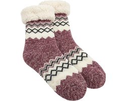 Dailygoods- Huttensokken Dames - Warme Wintersokken - Dikke Knuffelsokken - Antislip Zool - Fleecevoering - Eenheidsmaat 36-42 - Huissokken