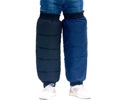 Daity Eén kniebeschermer voor motorrijden, waterdicht en warm voor de winter, met een zachte voering en reflecterende rits, geschikt voor motor- en fietsritten (zwart + marineblauw).