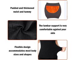 Dames Kasjmier Winter Nierwarmer – Elastische Taille- en Buikondersteuning Warmteband voor Rug- & Menstruatiecomfort (Zwart met Fleece, One Size)