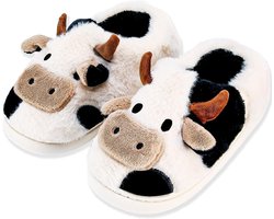 Dames Pluche Pantoffels - Zachte, Warm Comfortabele Koe Sloffen voor Winter
