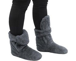 Dames Pluche Vloersokken Huispantoffels (maat 41-43) - Winter Voetwarmer Met Teenbescherming - Ankelhoog Slip-on - Thuis Casual Voetbedekking
