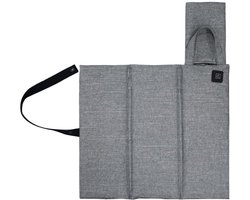 Draagbaar verwarmd zitkussen - instelbare temperatuur, lichtgewicht en opvouwbaar, USB-verwarming, ideaal voor buitensportlocaties en kamperen, mat lichtgrijs.