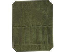 Duurzame, gewaxte canvas messenrol, waterdicht en slijtvast, draagbare messentas voor koks in legergroen, geschikt voor picknicks, barbecues, keukens, kookscholen en andere gelegenheden.