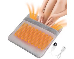 Elektrisch verwarmde voetwarmer met snelle verwarming en LCD-display - 3 temperatuurinstellingen, antislip en machinewasbaar
