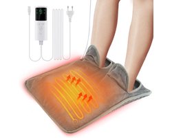 Elektrische voetenwarmer 40 x 39,5 cm, elektrische voetenwarmer met 9 temperatuurniveaus en 4 timers, wasbaar, elektrische voetenwarmer met automatische uitschakeling, voor kantoor, thuis