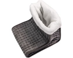 Elektrische Voetenwarmer-Elektrische Voetenwarmer met Timer - Wasbare Binnenvoering -Voetverwarmer met Overhittebeveiliging - 3 Warmtestanden - 100/130 W - Grijs