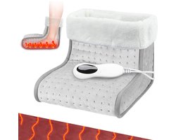 Elektrische voetenwarmer , Met Timer en Overhittingsbeveliging,10 temperatuurstanden,lichtgrijs