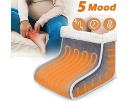 Elektrische voetverwarmer met 5 warmtestanden – Wasbaar verwarmd voetkussen voor winter, koude voeten & voetverzorging – Thermisch warmtekussen