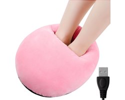 Elektrische Voetverwarmer - Voetenwarmer - Warmtekussen - Verwarmingsmat Voor Thuis En Kantoor - Comfortabele Voetwarmer Voor Winter Koud Weer - 31 x 31 Cm - Roze
