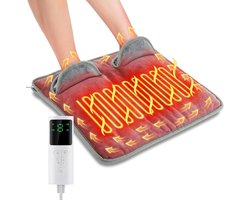 Elektrische Voetverwarming – Verwarmd Voetkussen met 9 Warmtestanden & 4 Timers, Extra Zacht en Wasbaar