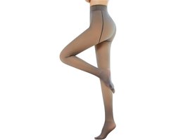 Fleece Panty - Thermo Legging - Warme Isolatie Hoge Taille - 1 Paar - Dames Winteroutfit Bruin