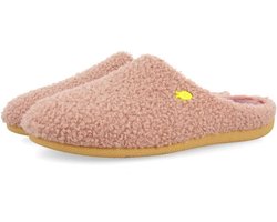Fuchsia Lamsvacht Pantoffels Dames met Uitneembare Zool