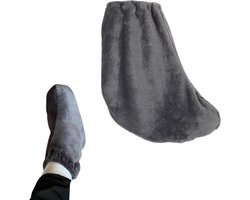 Gegoten sok warme pluche teen cover verstelbare beschermende voet cover koud weer grijs. Metaal Gips kous.