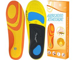 Goodivery® - Afslankzolen - Afslankzolen Vrouwen - Afslank Zolen Akusoli -Inlegzolen voor Mannen en Vrouwen, Anti-Vermoeidheid - Comfortabele Schoeninlegzolen met Gel (L) (43-45) - 29x9x4cm - Oranje+Zwart