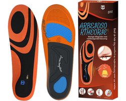 Goodivery® - Afslankzolen - Afslankzolen Vrouwen - Afslank Zolen Akusoli -Inlegzolen voor Mannen en Vrouwen, Anti-Vermoeidheid - Comfortabele Schoeninlegzolen met Gel (XS) (36-38) - 25x9x4cm - Oranje+Zwart