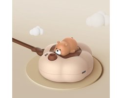 Handwarmer, oplaadbare elektrische draagbare zakverwarming, 2-in-1 handwarmer in cartoonvorm en schattig nachtlampje, warmtetherapie met twee standen, ideaal cadeau voor ski毛n, kamperen en golfen in de buitenlucht, bruine uitvoering