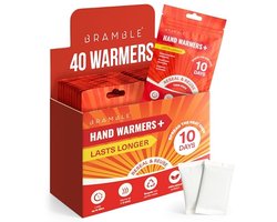 Herbruikbare handwarmers - 20 paar, 40 stuks - Lucht-geactiveerde zakwarmers met hersluitbare zak - In enkele minuten warm en geurloos - Tot 8 uur warmte, meerdere keren te gebruiken
