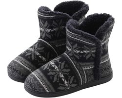 Heren-Dames-Huisschoenen-Winter-Antislip-Grijs-41-42