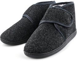 Heren Pantoffels Warm Vilt Slippers - Brede Fit Winter Bont Huisschoenen Antislip voor Binnen en Buiten