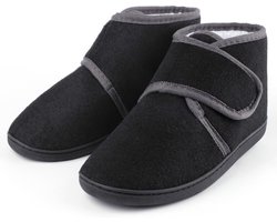 Heren Pantoffels Warm Vilt Slippers - Brede Fit Winter Bont Huisschoenen met Antislip voor Binnen en Buiten
