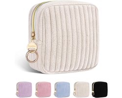 Hygienic Towel Bag voor Meisjes - Tampons - Panty Liners - Menstruatie Onderbroeken - Fleece Tas - Opberg Organizer voor Hygiëneproducten - Cadeau voor Jongens en Meisjes (Beige)