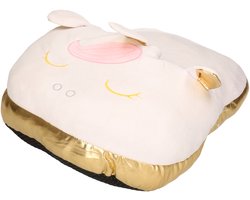 ITEM Eenhoorn voetenwarmer slof wit - zacht pluche - one size - meisjes en dames