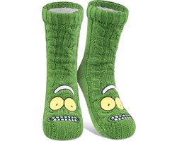 Knuffelsokken voor heren met Pluizige Sherpa-voering - Groen, Unisex 40-45, Warme Antislipsokken voor Koude Winterdagen