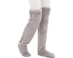 Lange Fuzzy Overknee Sokken voor Dames en Heren - Dubbelzijdig Pluche Warmte en Comfort