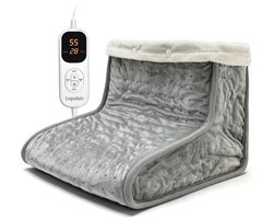 Lopoleis Elektrische Voetenwarmer – infrarood verwarming – voetwarmer – Voetenwarmer Electrisch met Timer – 100W – Grijs – 9 warmtestanden